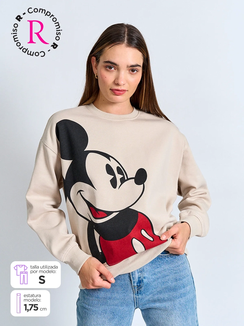 POLERÓN  MUJER INDEX ALGODÓN MANGA LARGA MICKEY - 1