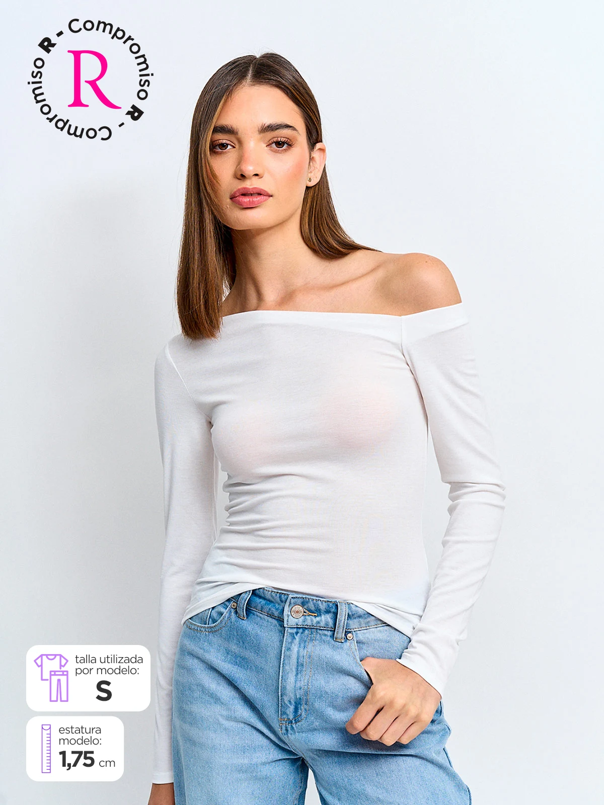 POLERA MUJER INDEX ALGODÓN MANGA LARGA ASIMÉTRICO - 1