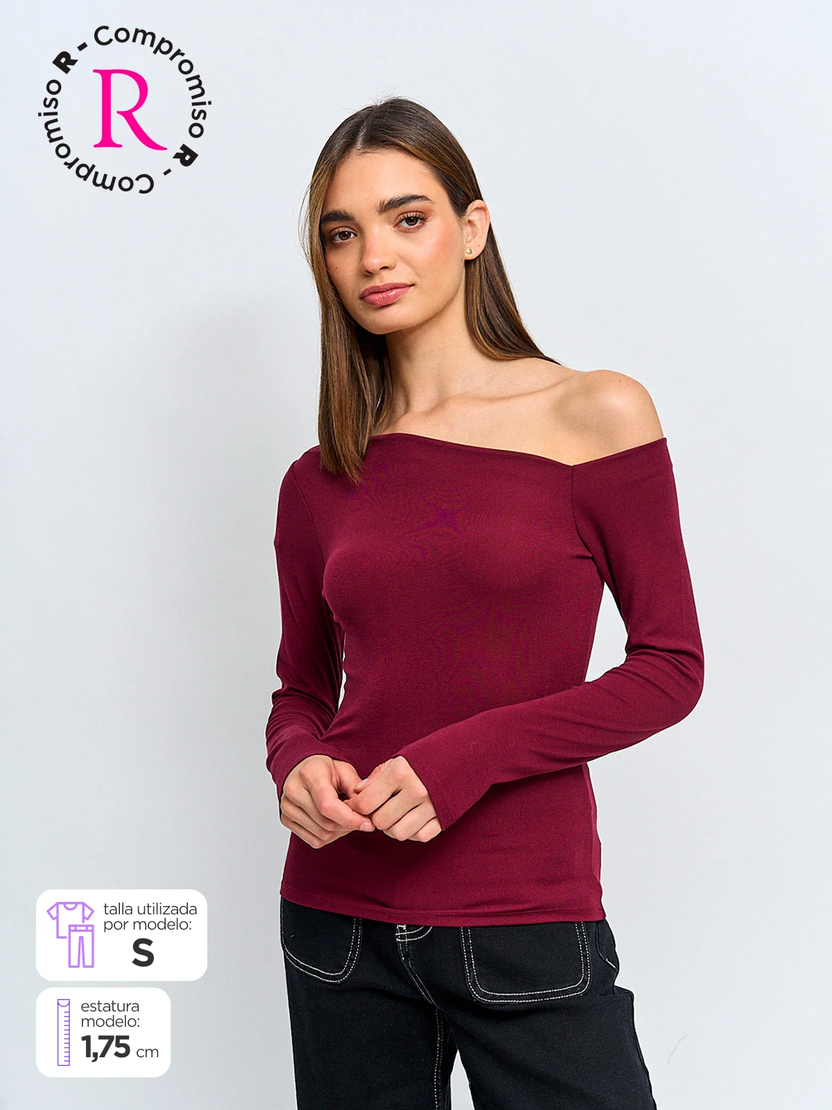 POLERA MUJER INDEX ALGODÓN MANGA LARGA ASIMÉTRICO - 1