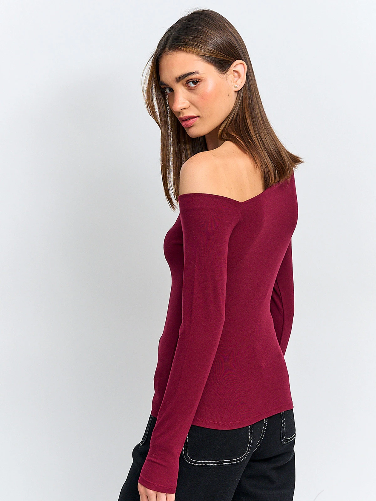 POLERA MUJER INDEX ALGODÓN MANGA LARGA ASIMÉTRICO - 2