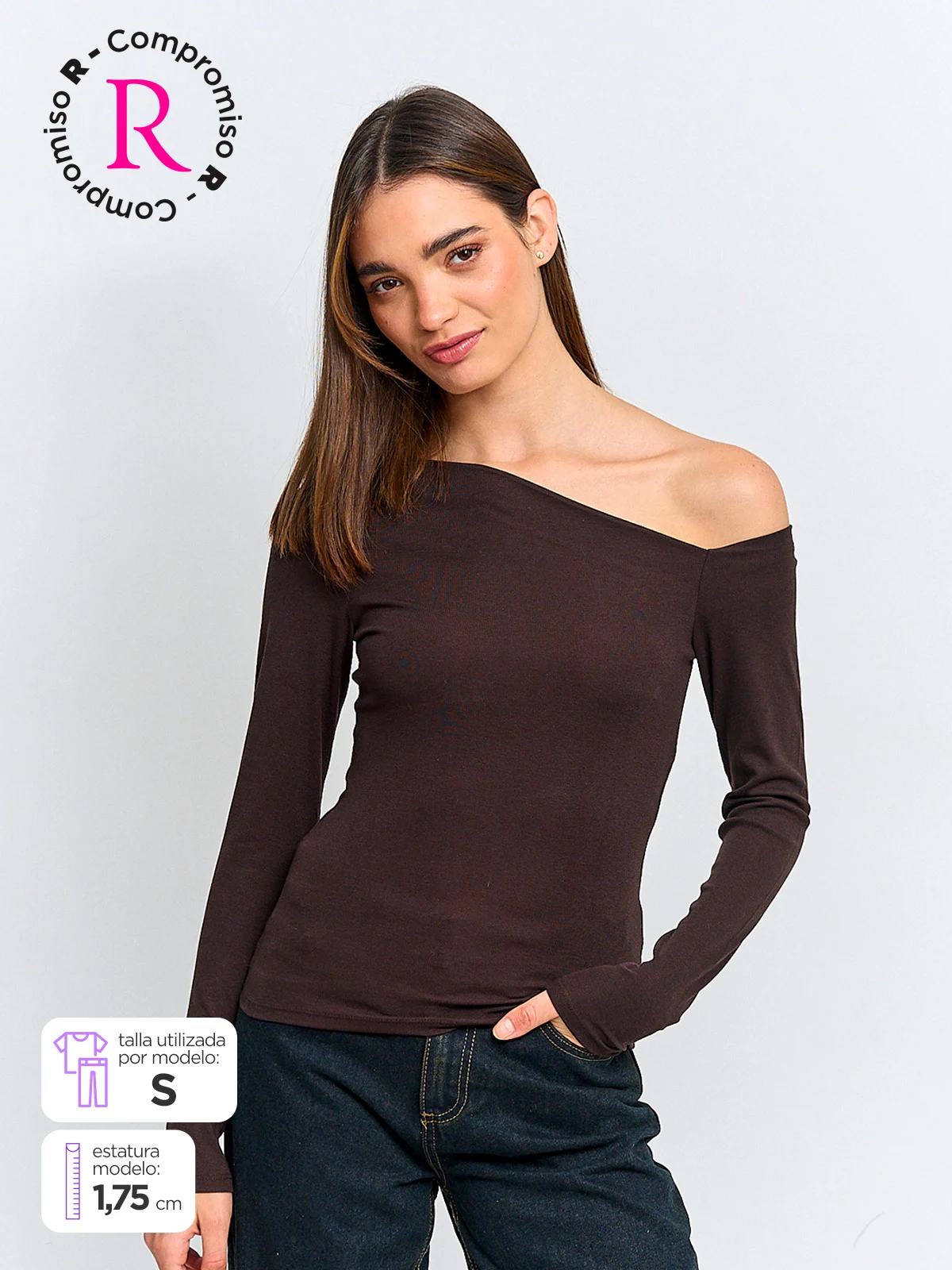 POLERA MUJER INDEX ALGODÓN MANGA LARGA ASIMÉTRICO - 1