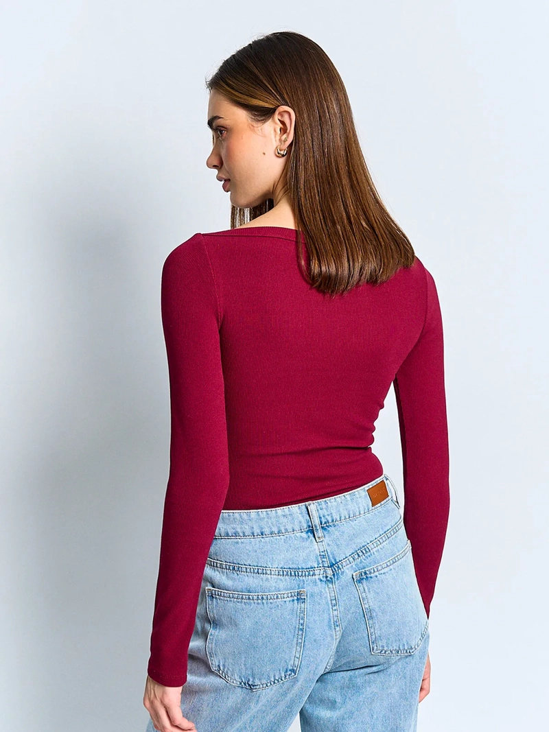 POLERA MUJER INDEX ALGODÓN MANGA LARGA BÁSICA - 2