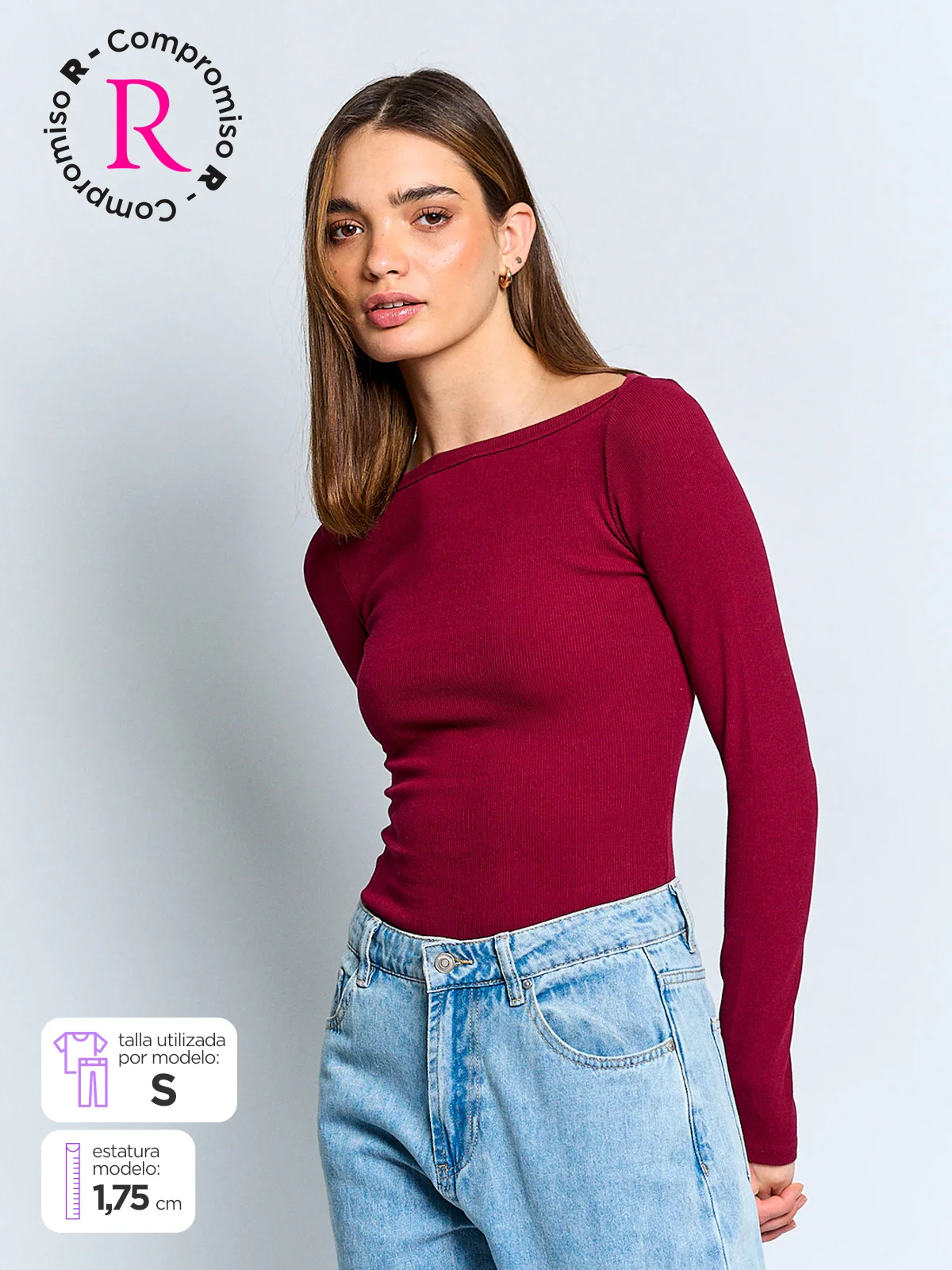 POLERA MUJER INDEX ALGODÓN MANGA LARGA BÁSICA - 1
