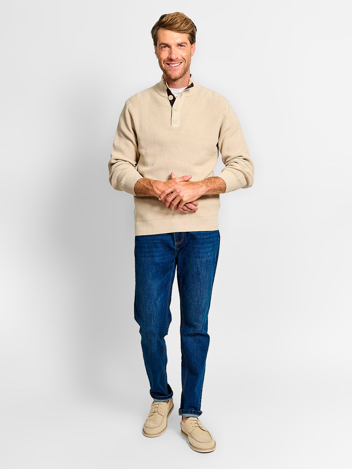 SWEATER HOMBRE KENNETH STEVENS ALGODÓN BOTONES - 4