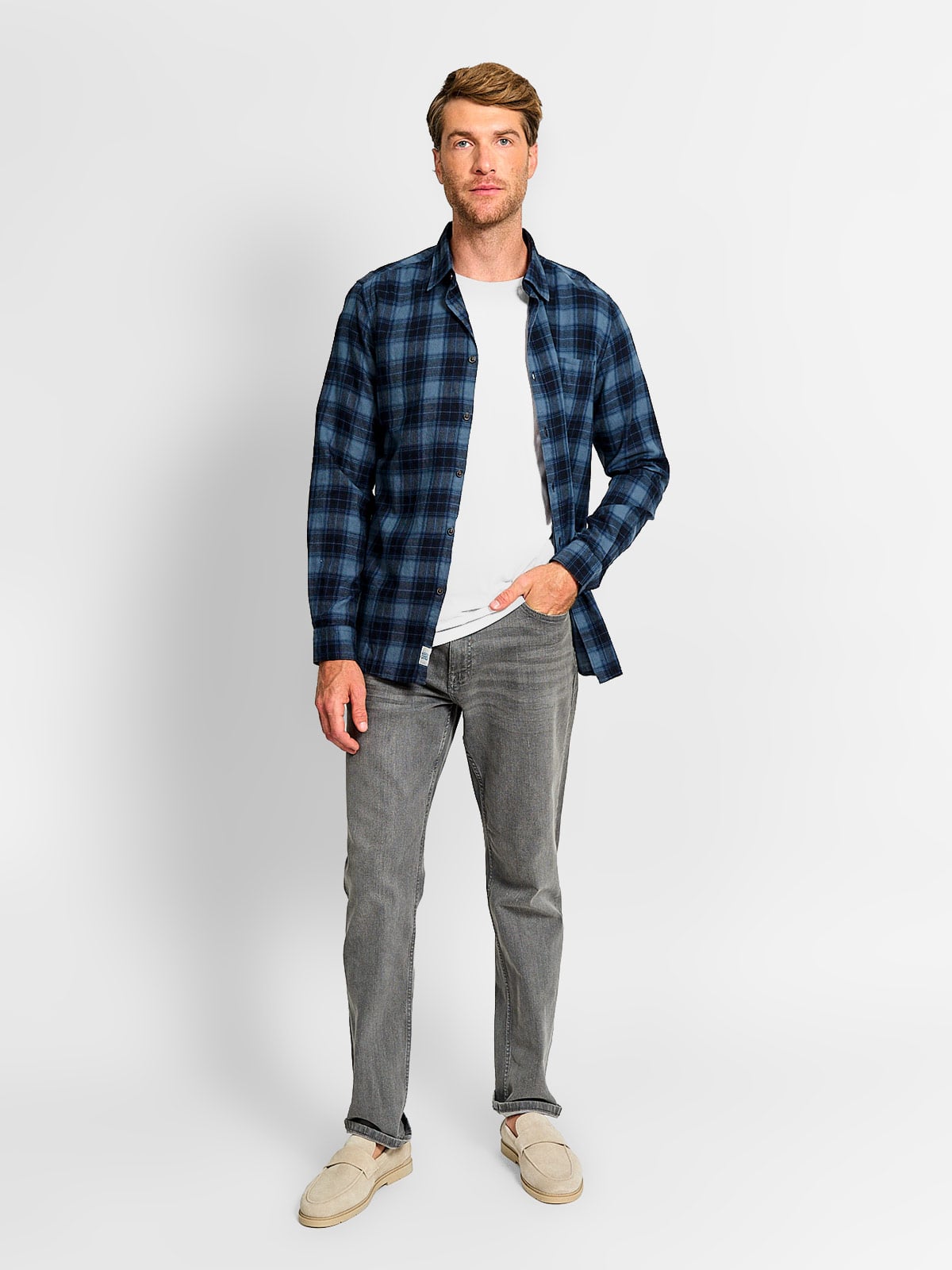 CAMISA HOMBRE REGATTA ALGODÓN MANGA LARGA FRANELA - 4