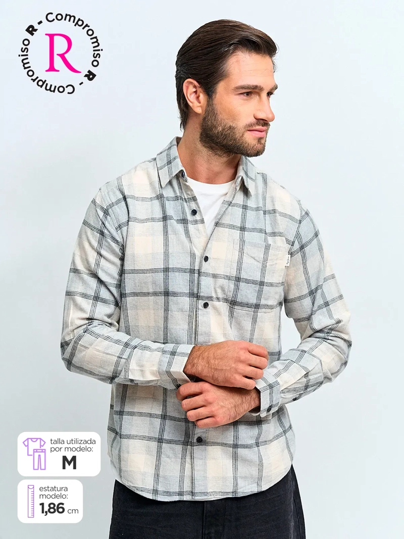 CAMISA HOMBRE PEPE JEANS ALGODÓN MANGA LARGA FRANELA