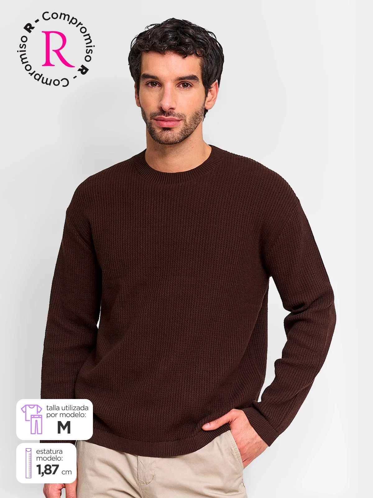 SWEATER HOMBRE INDEX ALGODÓN CUELLO REDONDO