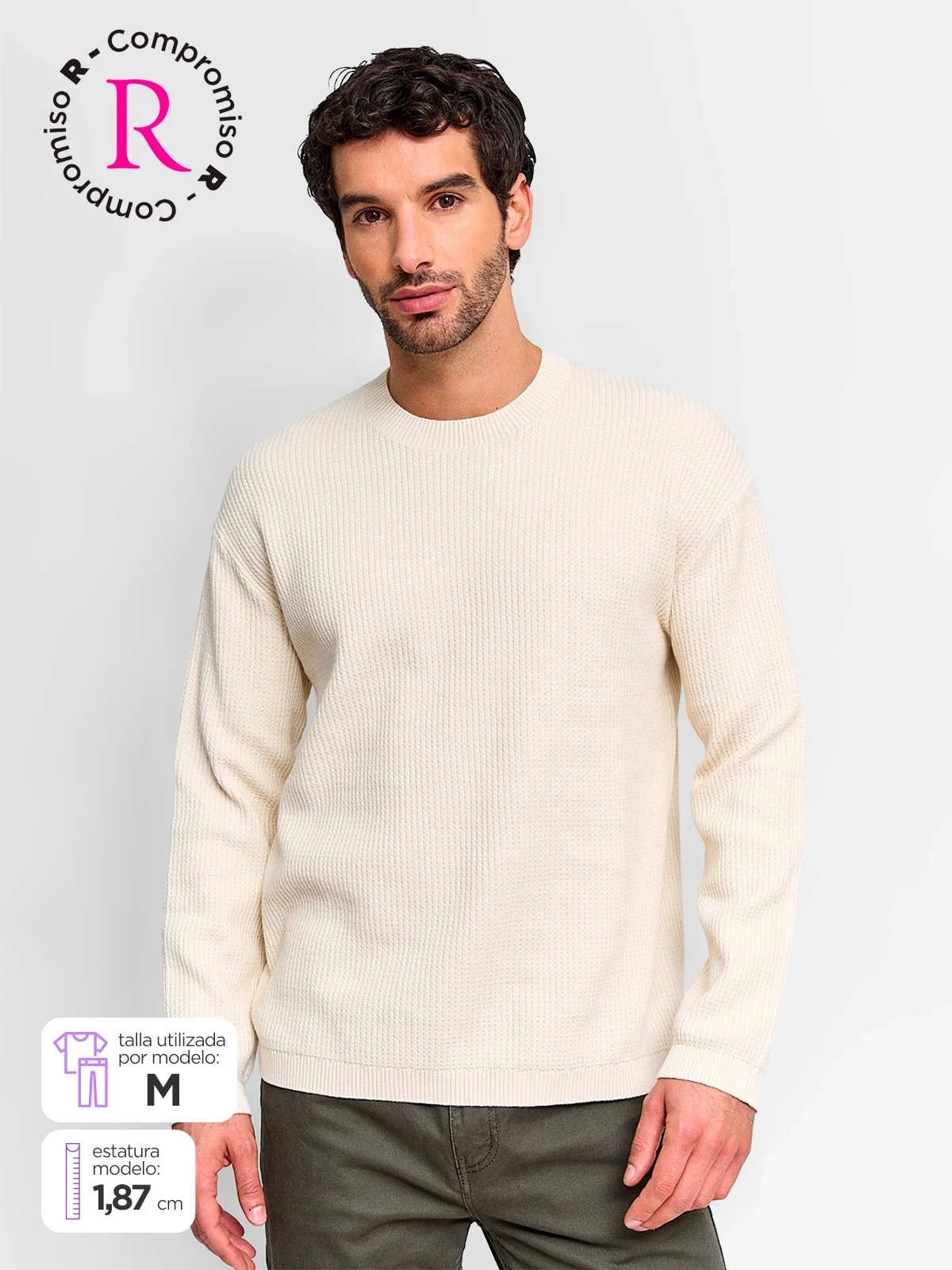 SWEATER HOMBRE INDEX ALGODÓN CUELLO REDONDO