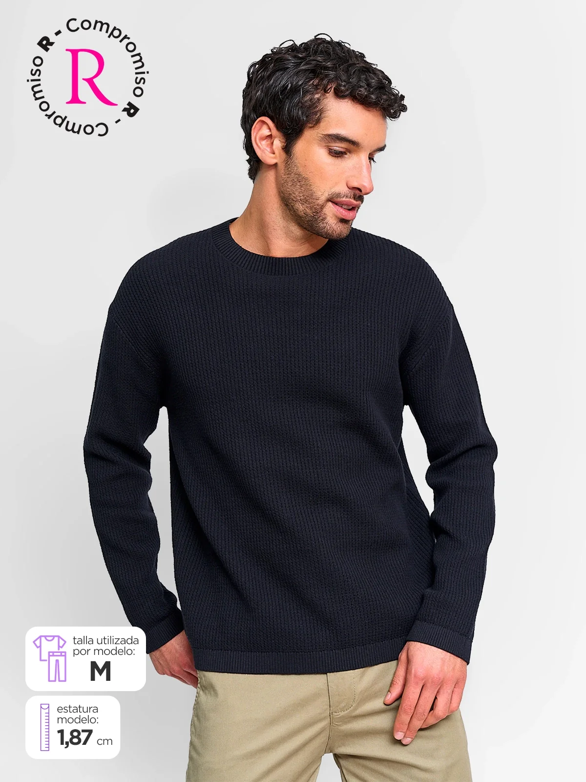 SWEATER HOMBRE INDEX ALGODÓN CUELLO REDONDO