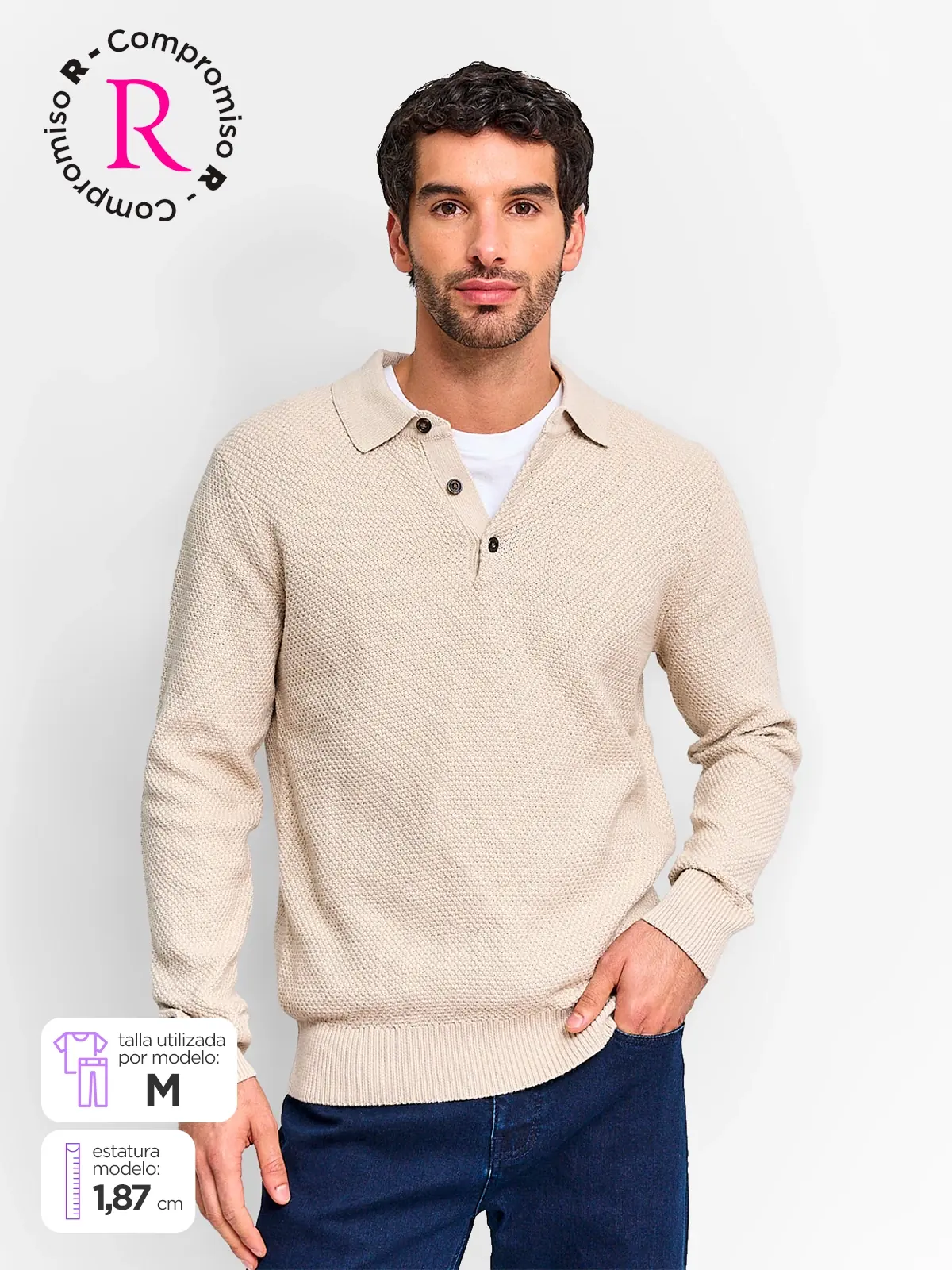 SWEATER HOMBRE REGATTA ALGODÓN CUELLO POLO - 1