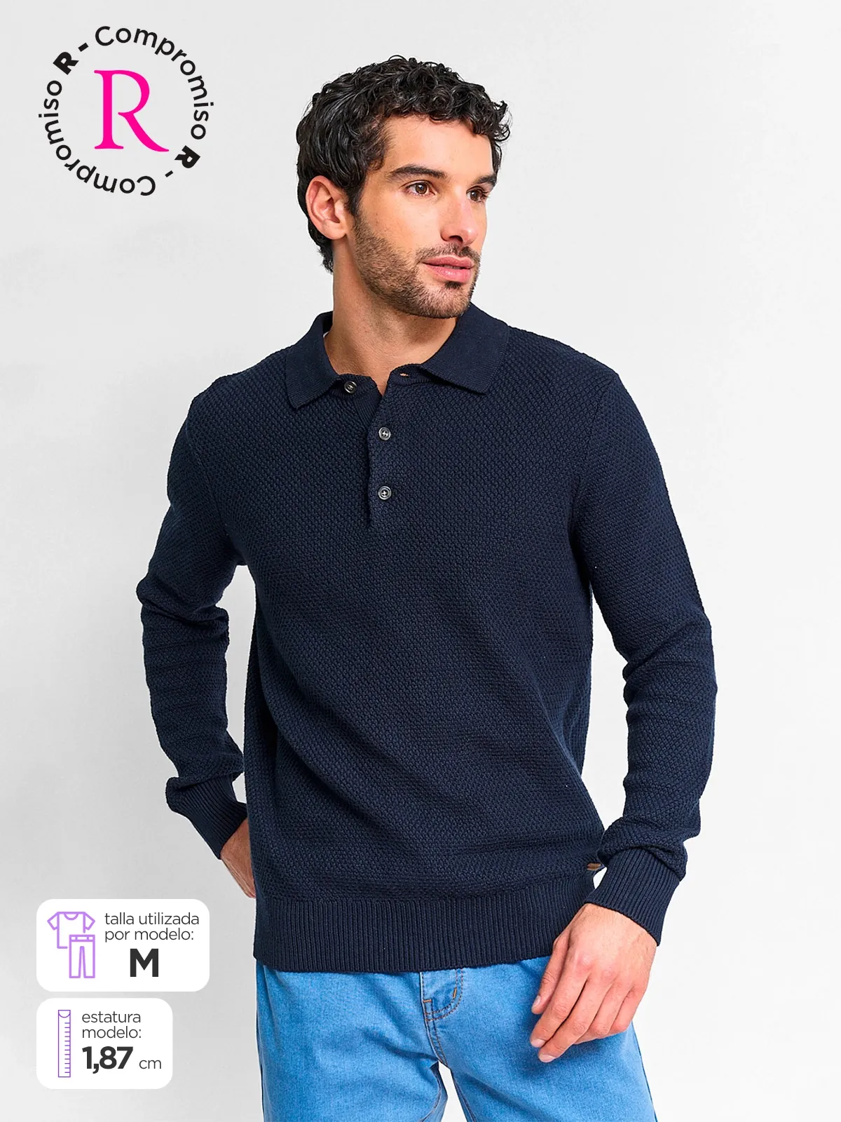 SWEATER HOMBRE REGATTA ALGODÓN CUELLO POLO - 1