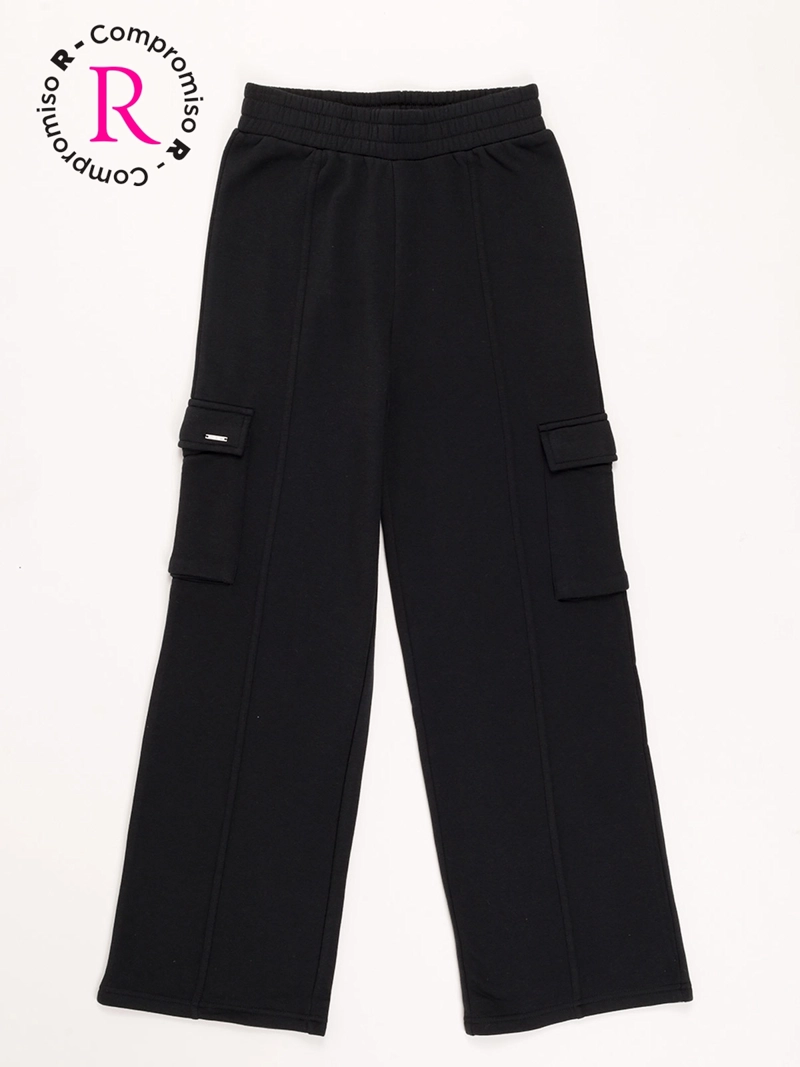 PANTALÓN DE BUZO NIÑA INDEX WIDE CARGO - 1