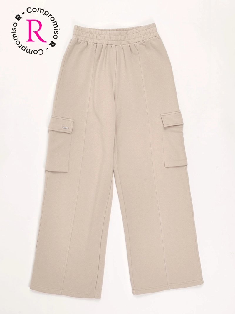 PANTALÓN DE BUZO NIÑA INDEX WIDE CARGO - 1