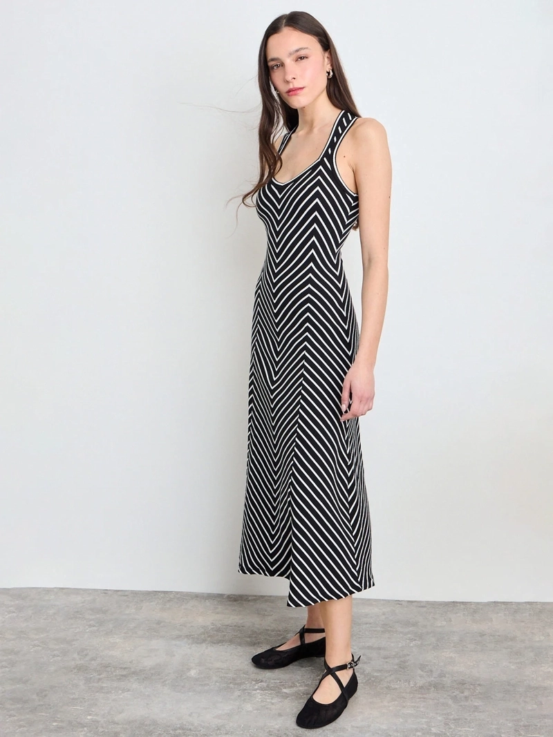 VESTIDO MUJER IO ALGODÓN LARGO RIB BICOLOR - 3