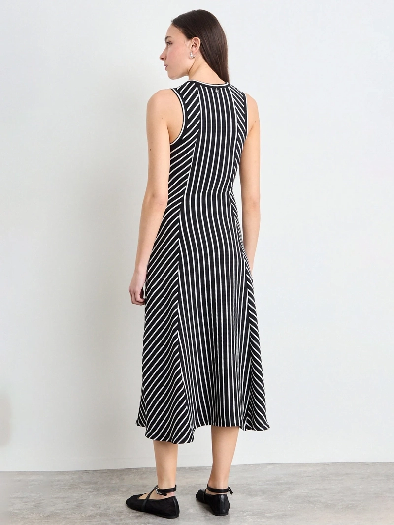VESTIDO MUJER IO ALGODÓN LARGO RIB BICOLOR - 4