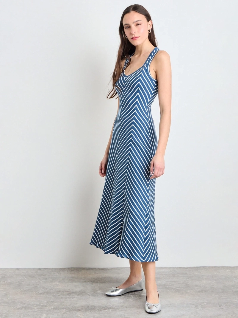 VESTIDO MUJER IO ALGODÓN LARGO RIB BICOLOR - 3