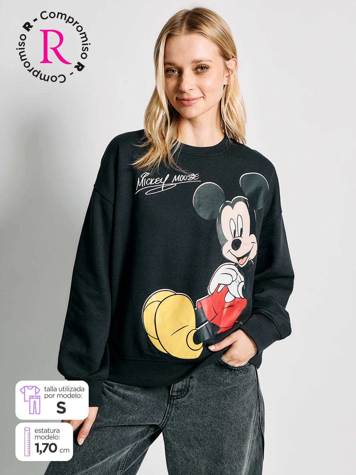 POLERÓN MUJER INDEX ALGODÓN MANGA LARGA MICKEY - 1