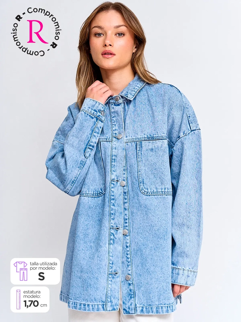 SOBRECAMISA MUJER BARBADOS ALGODÓN DENIM - 1