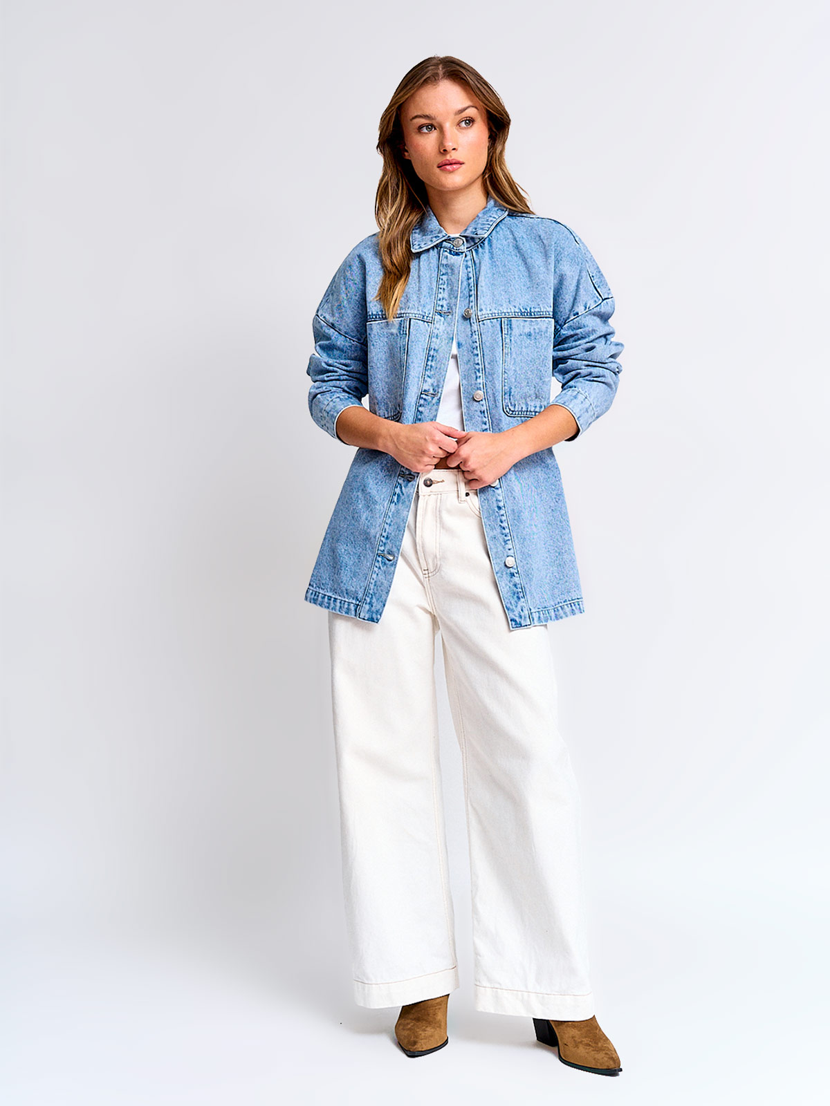 SOBRECAMISA MUJER BARBADOS ALGODÓN DENIM - 4