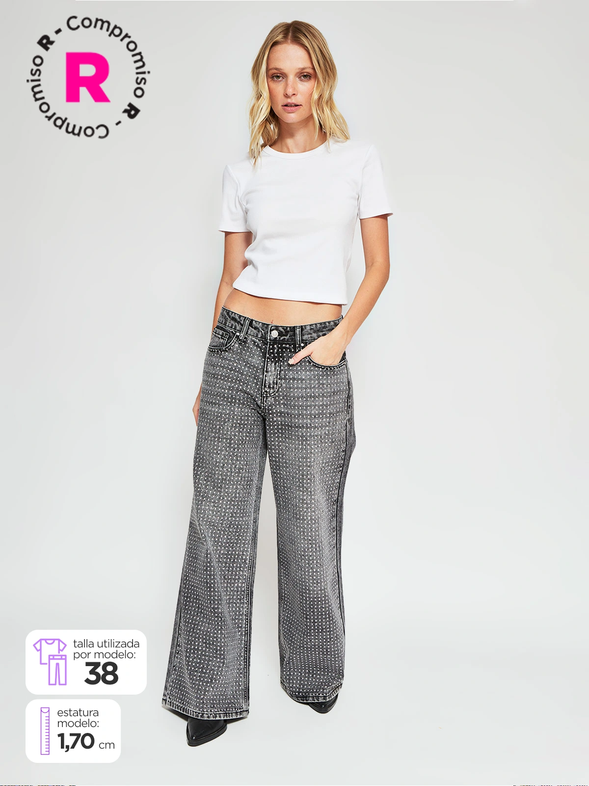 JEANS MUJER BARBADOS ALGODÓN BRILLOS - 1