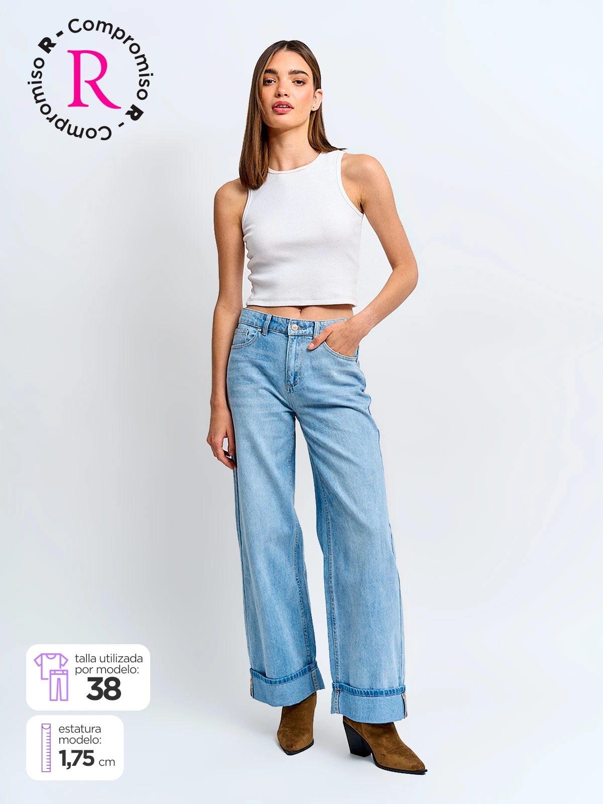 INDEX JEANS MUJER INDEX ALGODÓN COSTURAS ZIGZAG