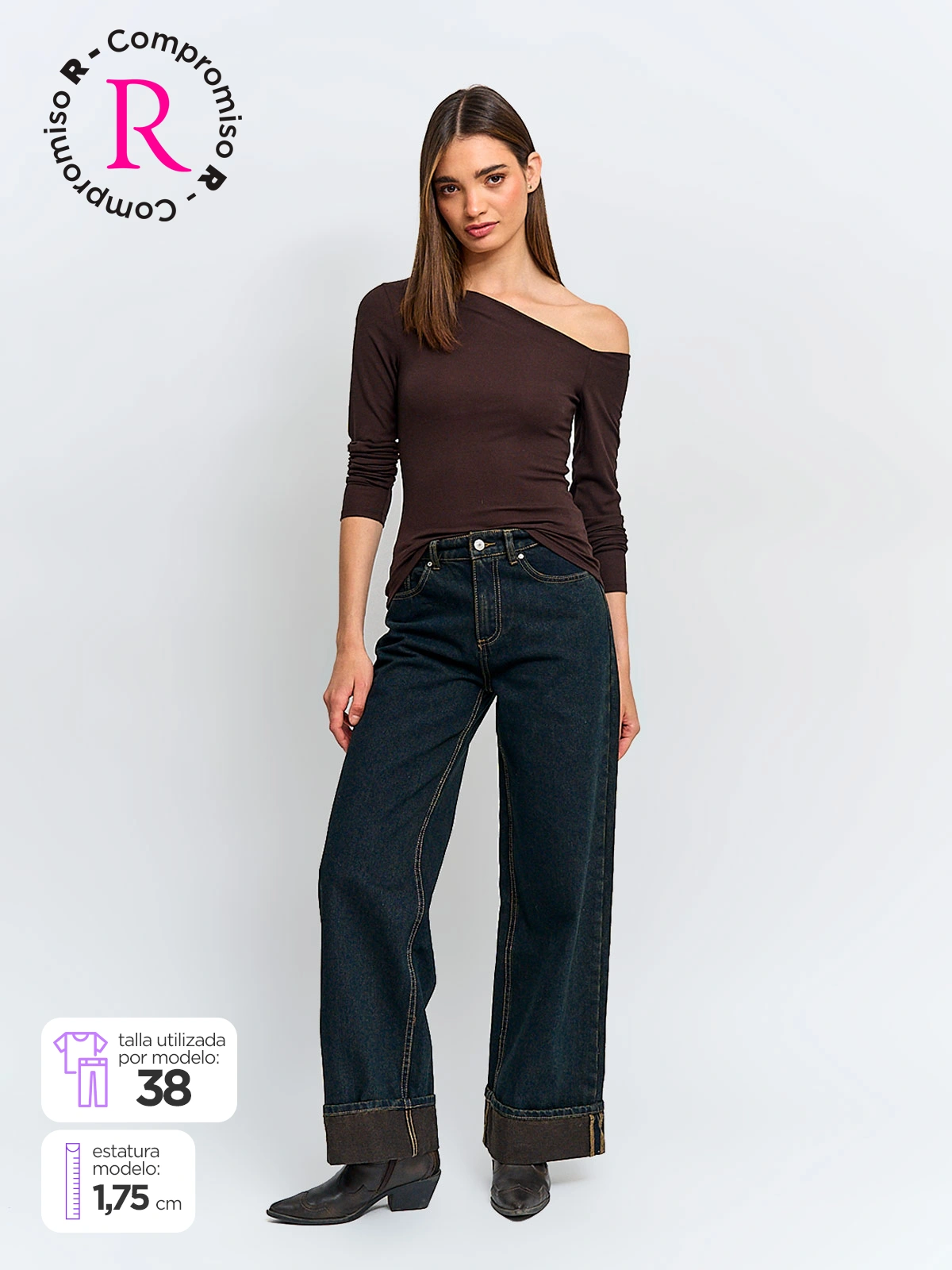 JEANS MUJER INDEX ALGODÓN COSTURAS ZIGZAG - 1