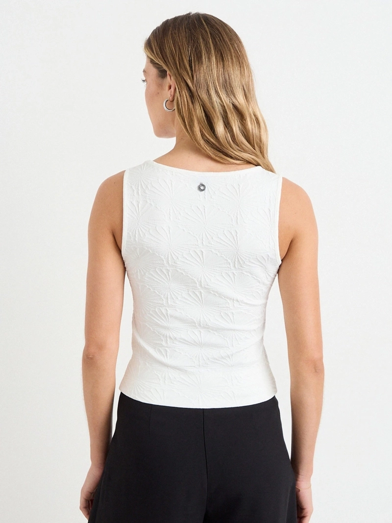POLERA MUJER IO CUELLO EN V TEXTURA - 4