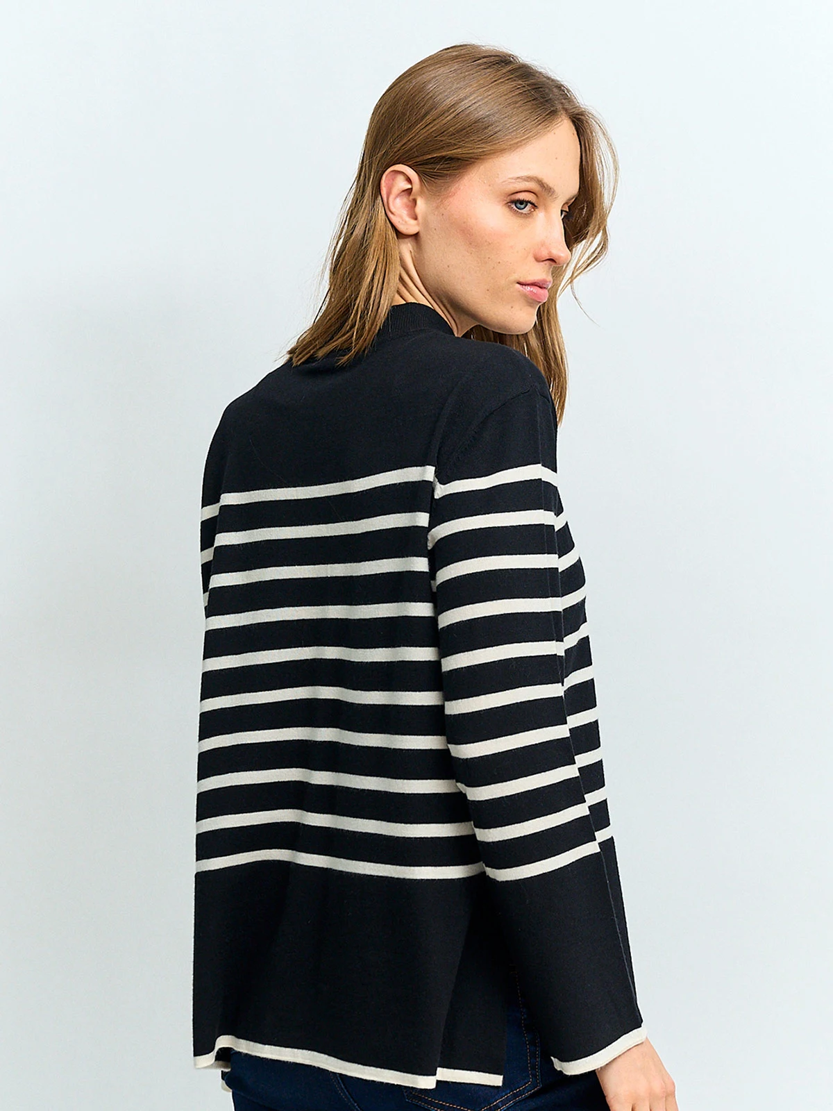 SWEATER MUJER AZIZ CUELLO MOCK RAYADO - 2