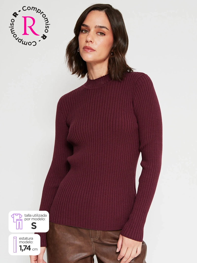 SWEATER MUJER REGATTA CUELLO MOCK MANGA LARGA RAYADO - 1