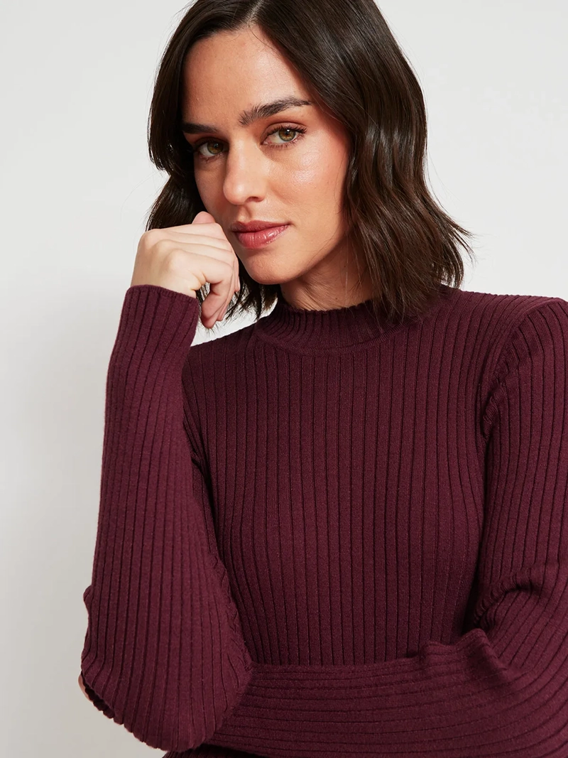 SWEATER MUJER REGATTA CUELLO MOCK MANGA LARGA RAYADO - 3