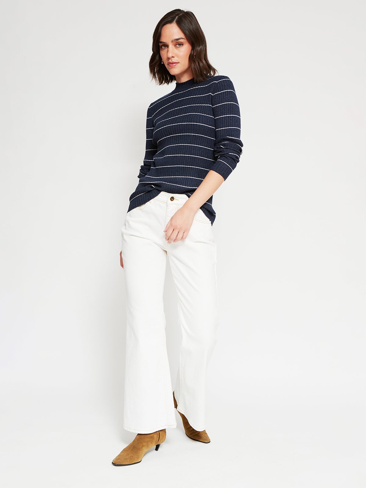 SWEATER MUJER REGATTA CUELLO MOCK MANGA LARGA RAYADO - 4