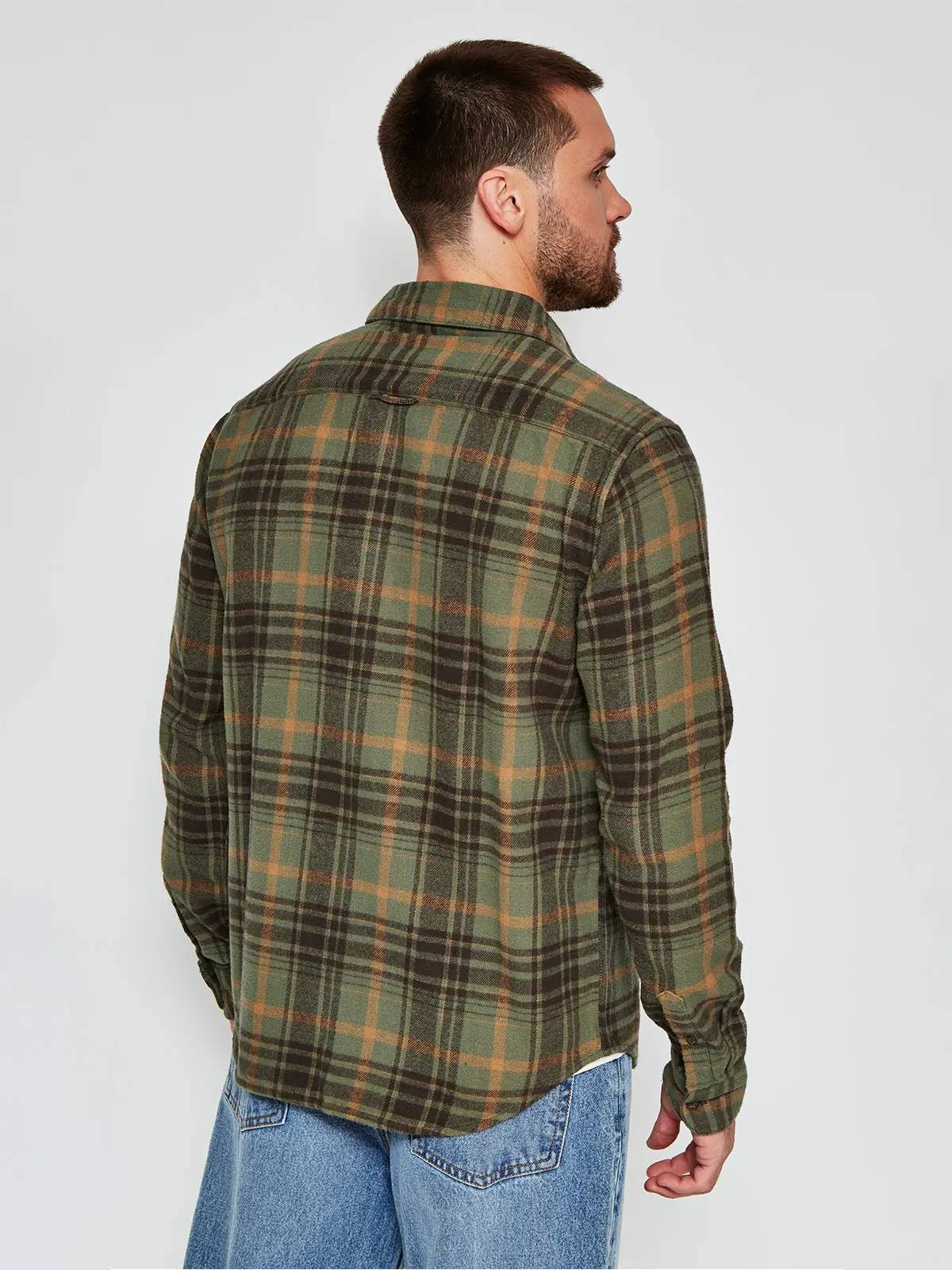 CAMISA HOMBRE HALF ALGODÓN MANGA LARGA FRANELA - 2