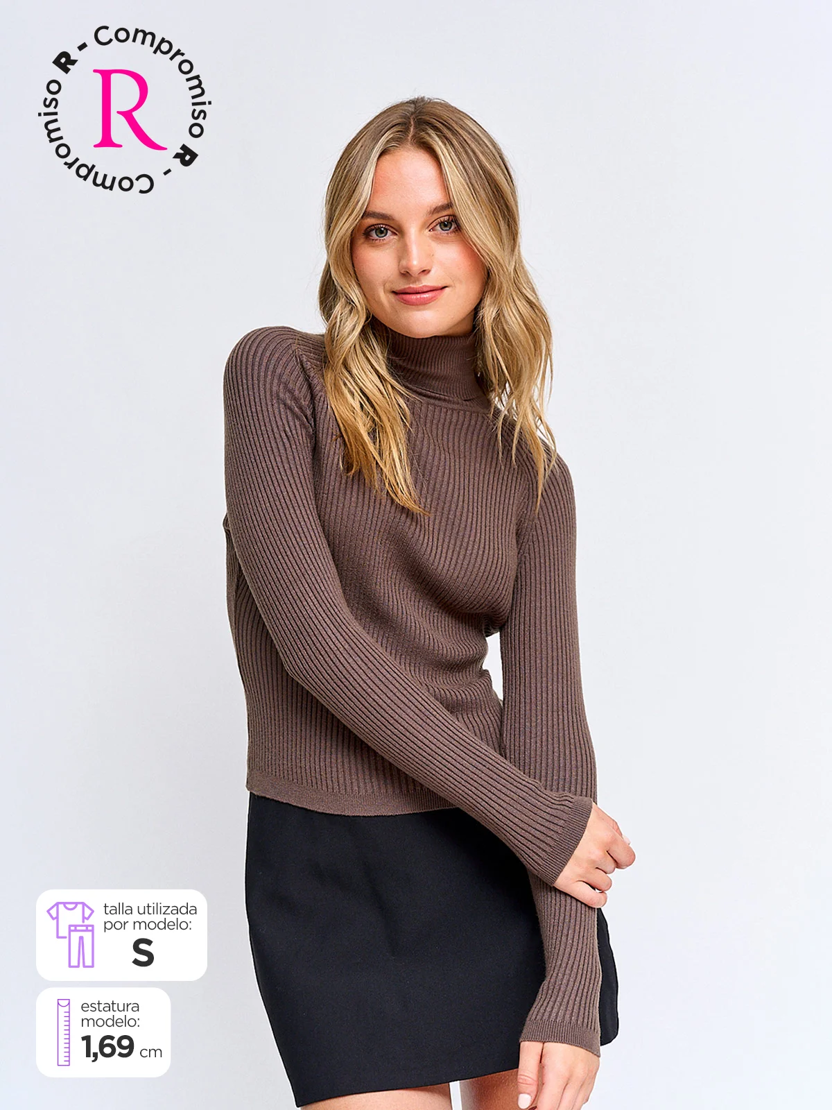 SWEATER MUJER INDEX MANGA LARGA TEJIDO BÁSICO - 1