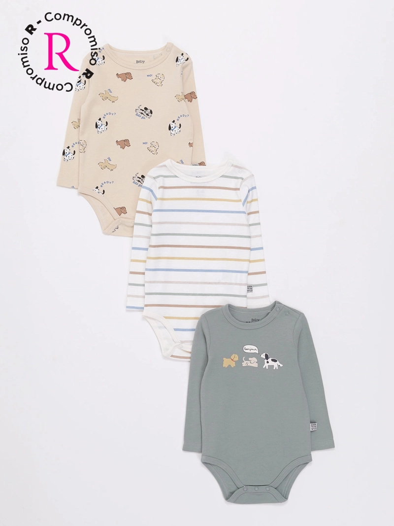 BABY HARVEST PACK X3 BODYS MANGA LARGA NIÑO BABY HARVEST COLOR