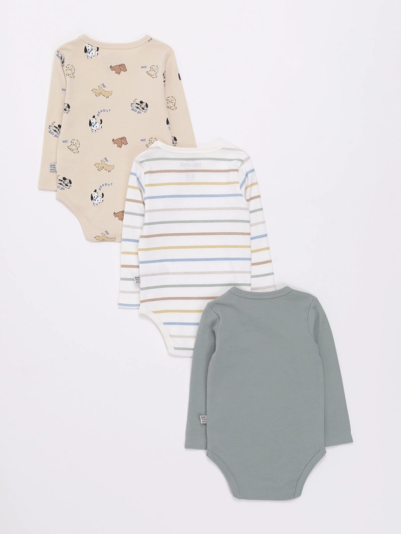 PACK X3 BODYS MANGA LARGA NIÑO BABY HARVEST COLOR - 2