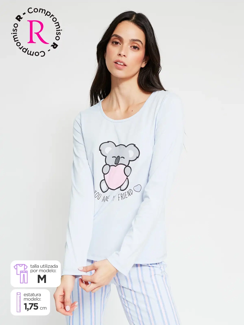 TOP PIJAMA MUJER INDEX MANGA LARGA - 1