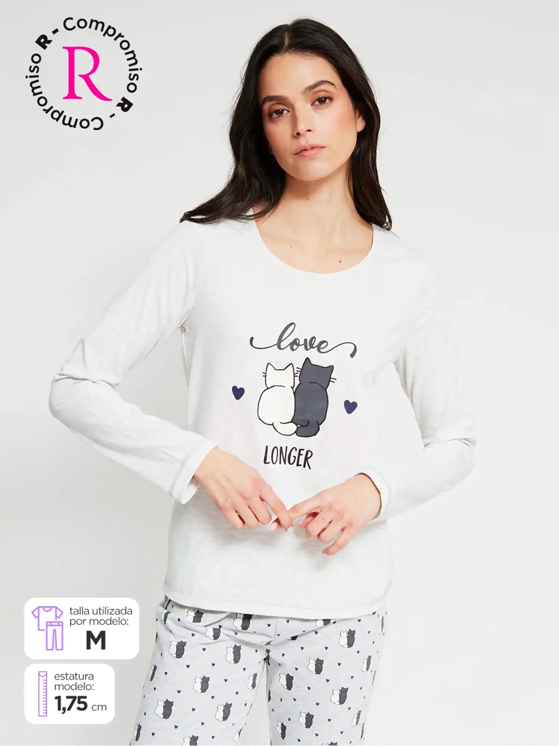 TOP PIJAMA MUJER INDEX MANGA LARGA - 1