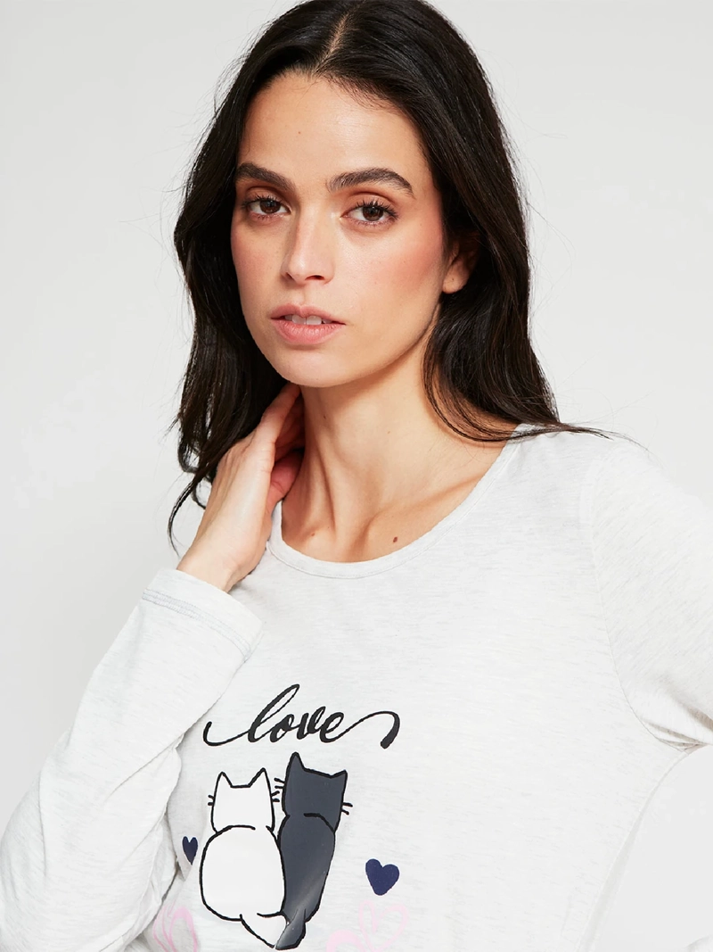 TOP PIJAMA MUJER INDEX MANGA LARGA - 3