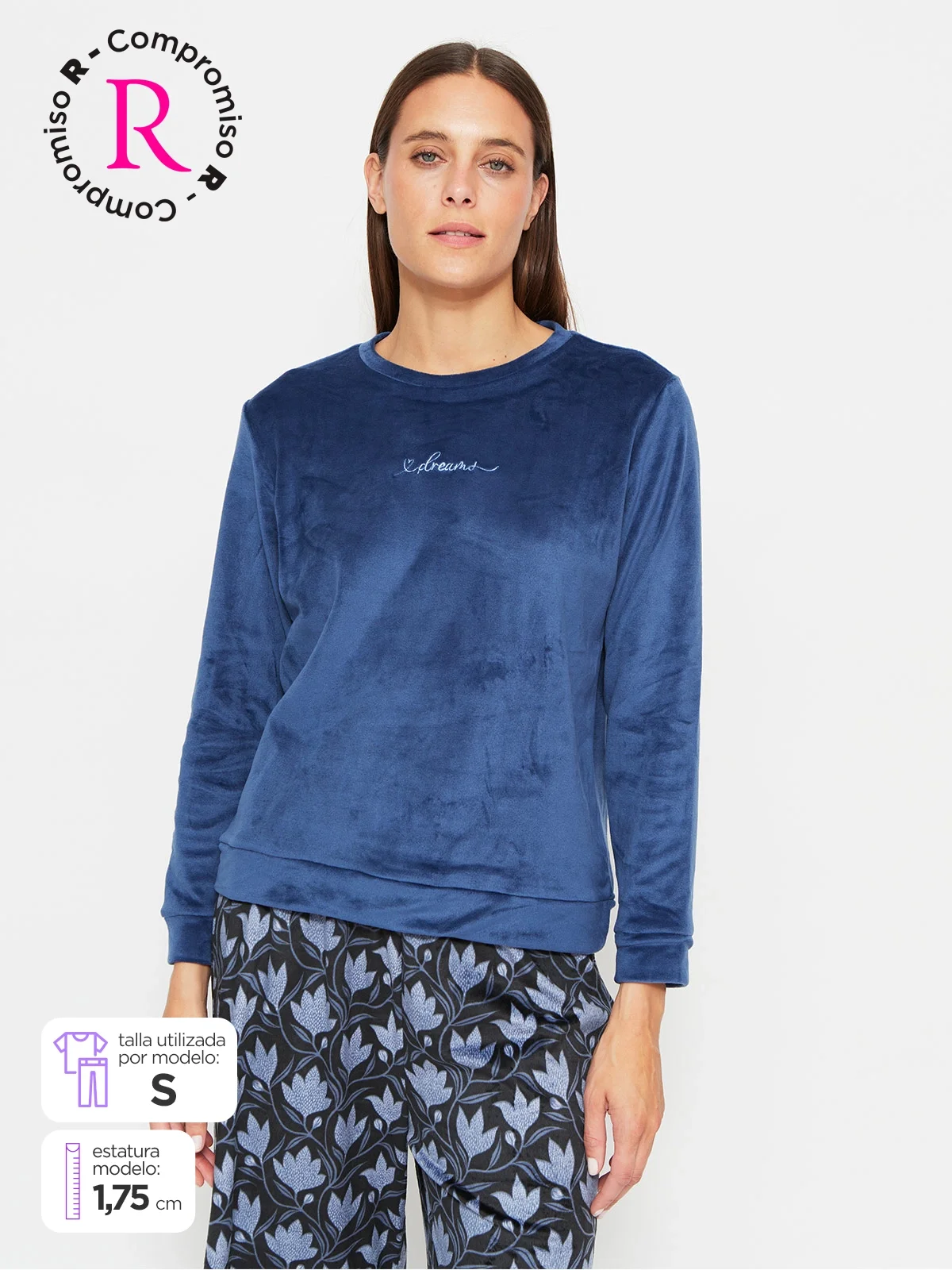 TOP PIJAMA MARQUIS VELVET MANGA LARGA - 1
