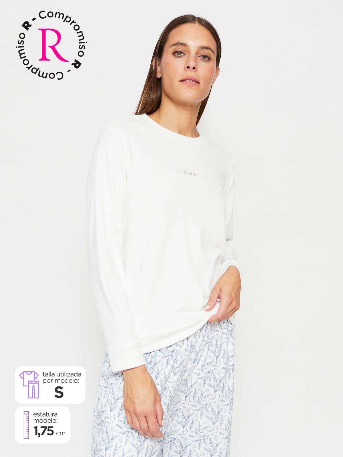 TOP PIJAMA MARQUIS VELVET MANGA LARGA - 1