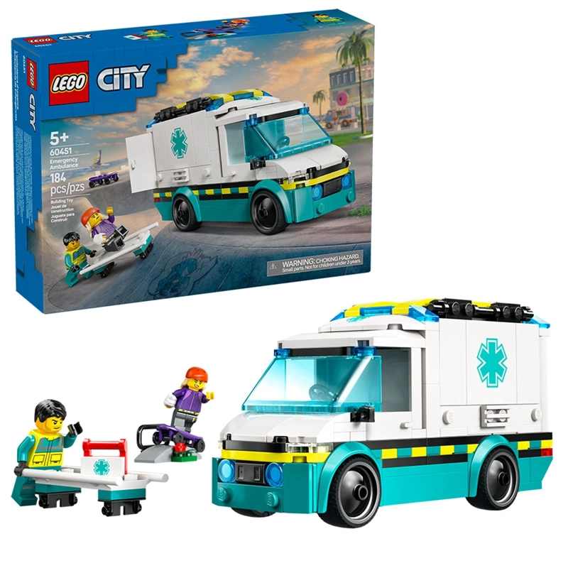BLOQUES DE CONSTRUCCIÓN LEGO 60451 AMBULANCIA EMERGENCIAS - 1
