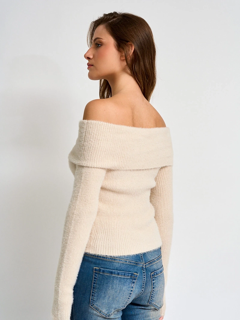 SWEATER MUJER INDEX MANGA LARGA BARDOT - 2