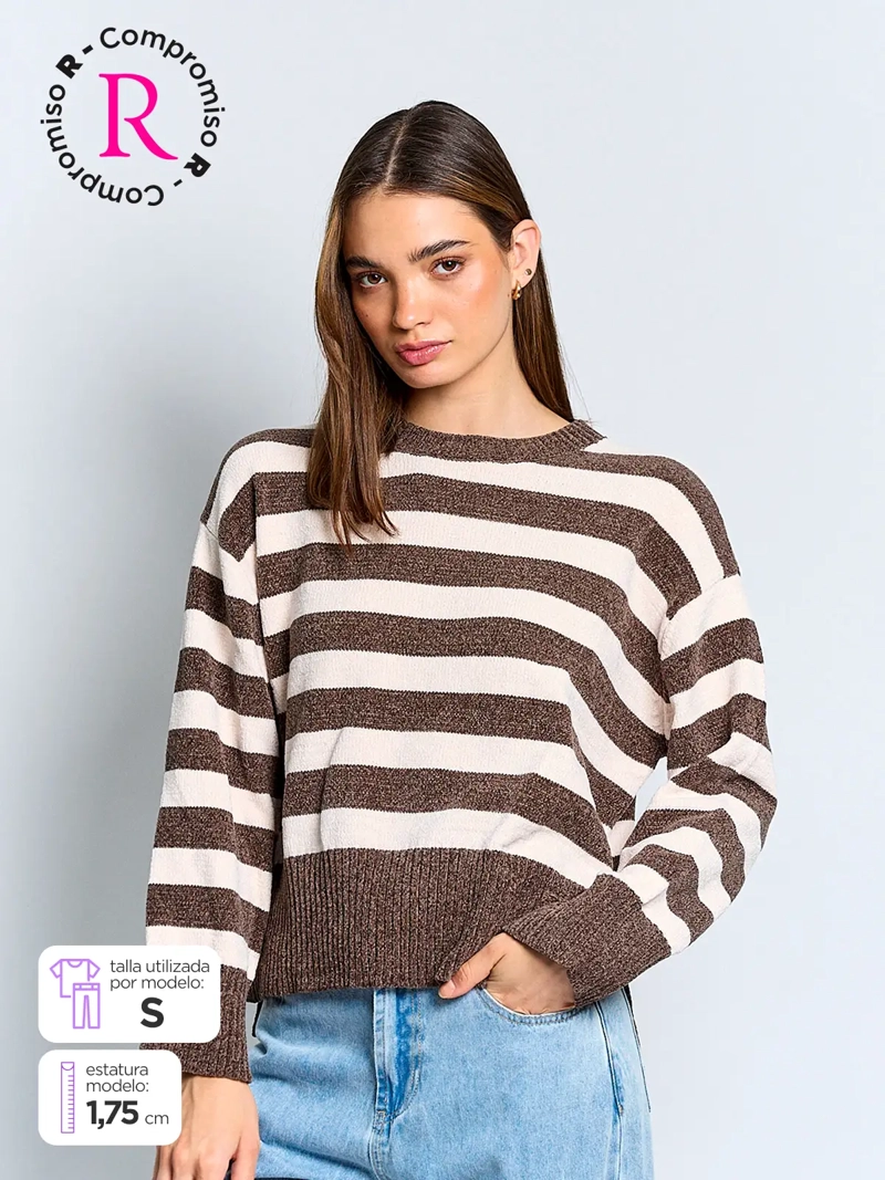SWEATER MUJER INDEX MANGA LARGA BÁSICO CHENILLE - 1