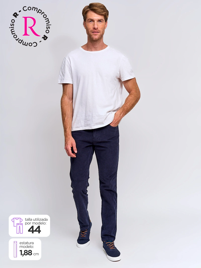 PANTALÓN HOMBRE CACHAREL ALGODÓN COTELÉ LAVADO - 1
