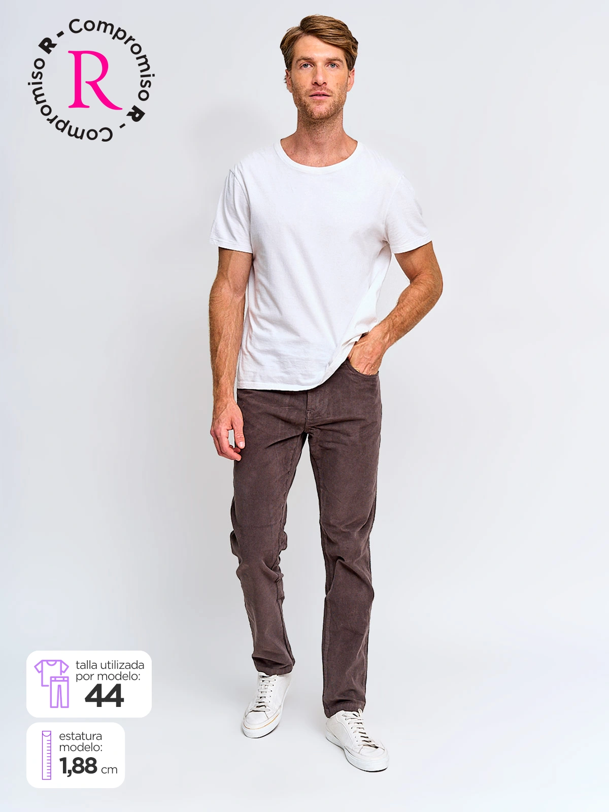 PANTALÓN HOMBRE CACHAREL ALGODÓN COTELÉ LAVADO - 1