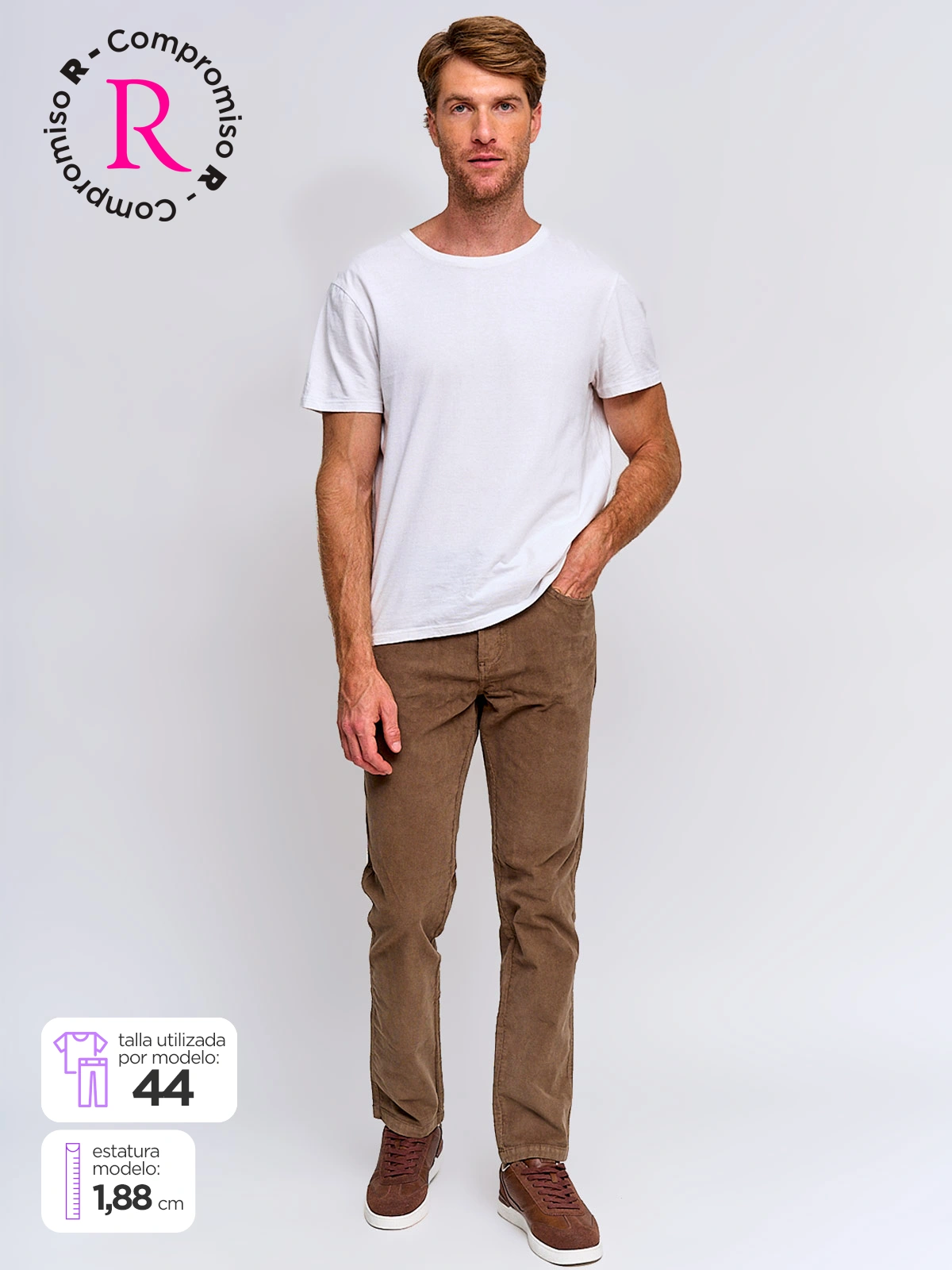 PANTALÓN HOMBRE CACHAREL ALGODÓN COTELÉ LAVADO - 1