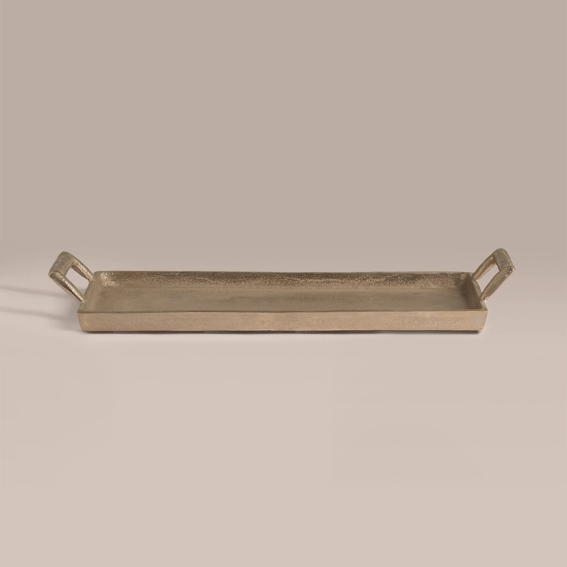 BANDEJA RIPLEY HOME RECTANGULAR CON ASAS PLATEADA - 1