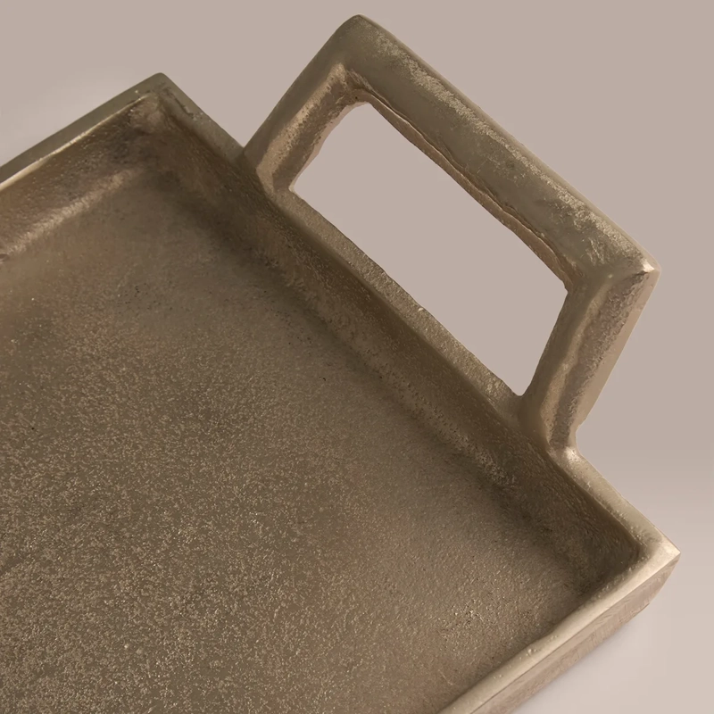 BANDEJA RIPLEY HOME RECTANGULAR CON ASAS PLATEADA - 2