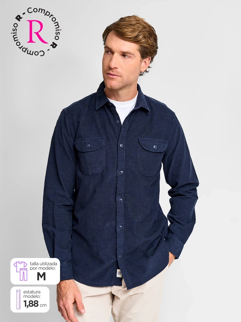CAMISA HOMBRE REGATTA ALGODÓN MANGA LARGA COTELÉ - 1