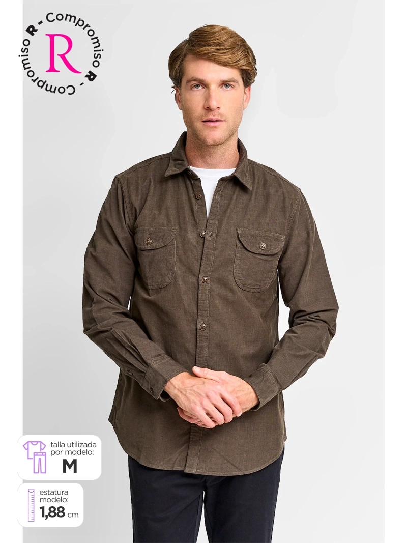 CAMISA HOMBRE REGATTA ALGODÓN MANGA LARGA COTELÉ - 1